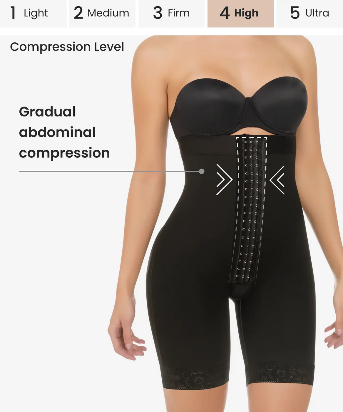 Strapless gradual compression bodysuit - Style 306