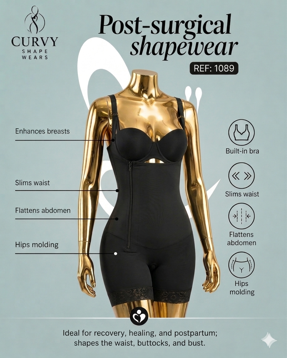 Braless compression bodysuit - Style 1089